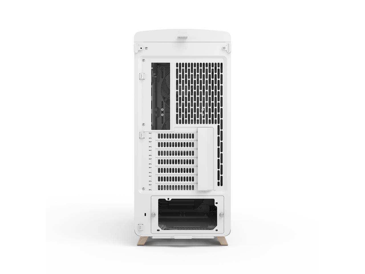 Alt View 9. Fractal Design - Fractal Design Summit Chalk White/Light Oak ATX Case w/ 3 Momentum 14 Fans, E-ATX/mATX/ITX Support - Chalk White.