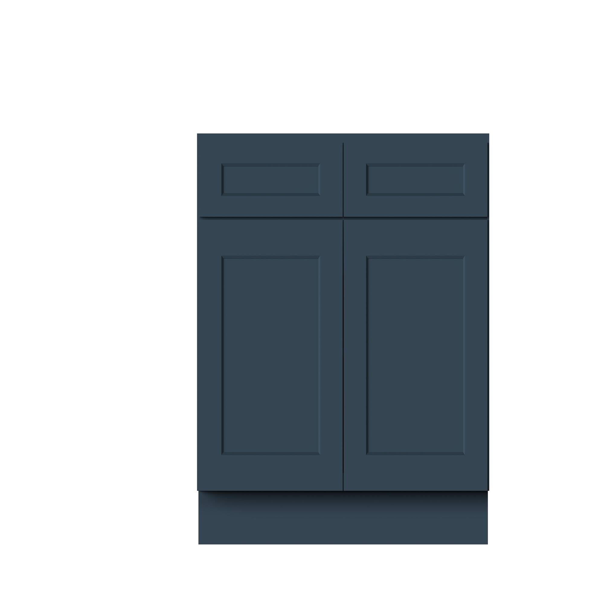Alt View 1. Boyel Living - 39-in W x 34.5-in H x 24-in D Shaker RTA Kitchen Base Cabinet with Soft-Close - Charcoal Blue.