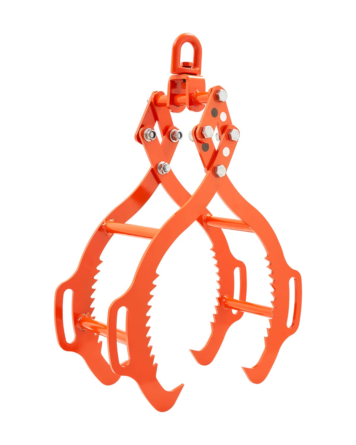 VEVOR - 28in Log Lifting Tongs, 4-Claw Log Tongs, Heavy Duty Steel Log Grapple, 2650LBS Lifting Capacity, Swivel Log Graper - Orange