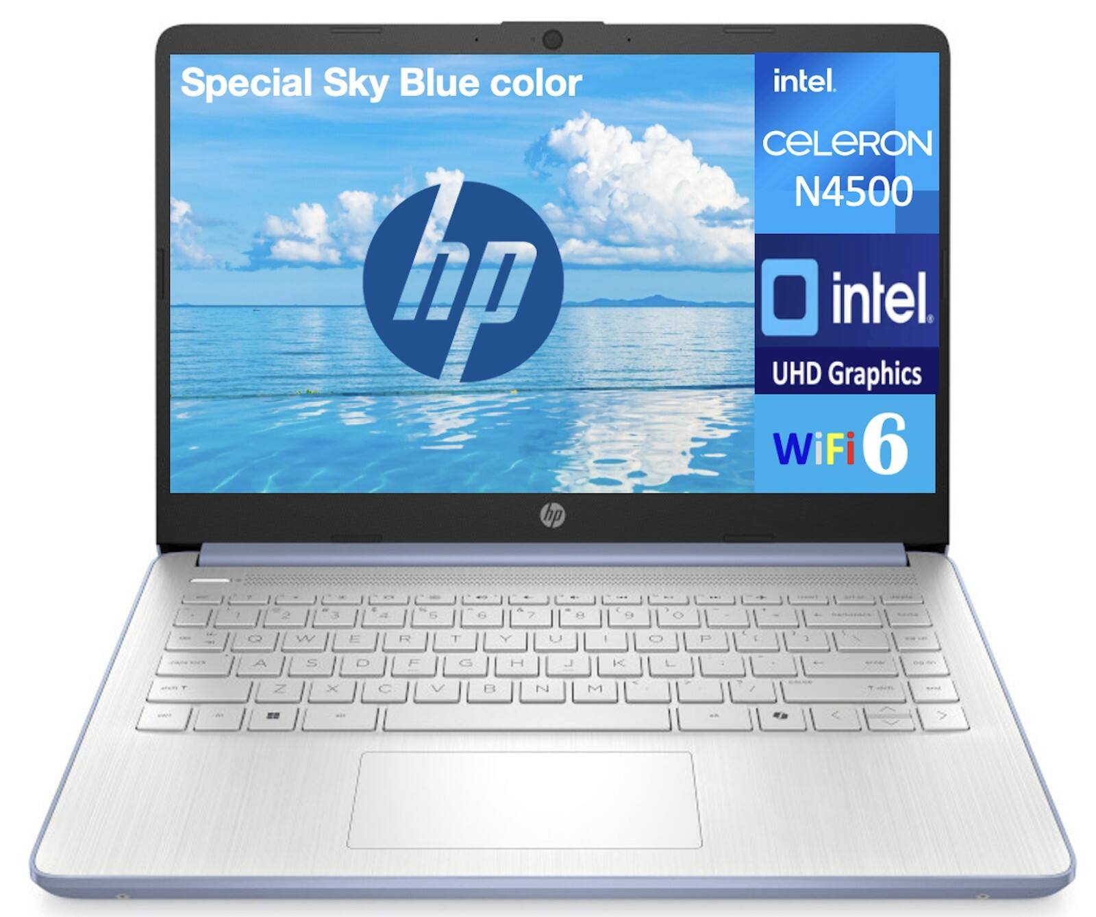 Special Sky Blue color  
Intel Celeron N4500  
Intel UHD Graphics  
WiFi 6