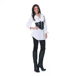 Underwraps - Pirate Adult Costume Laced-Front Blouse Large - White