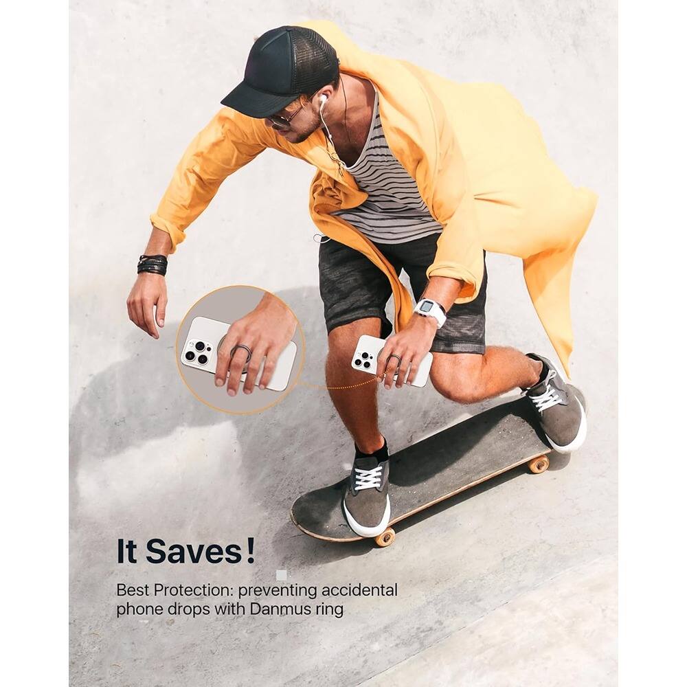 Alt View 1. PARKER SLATER - Sability Max Dual-Sided Magnetic Phone Ring Grip Stand for MagSafe iPhone 16–12 & Samsung S25 (Grey) - Grey.