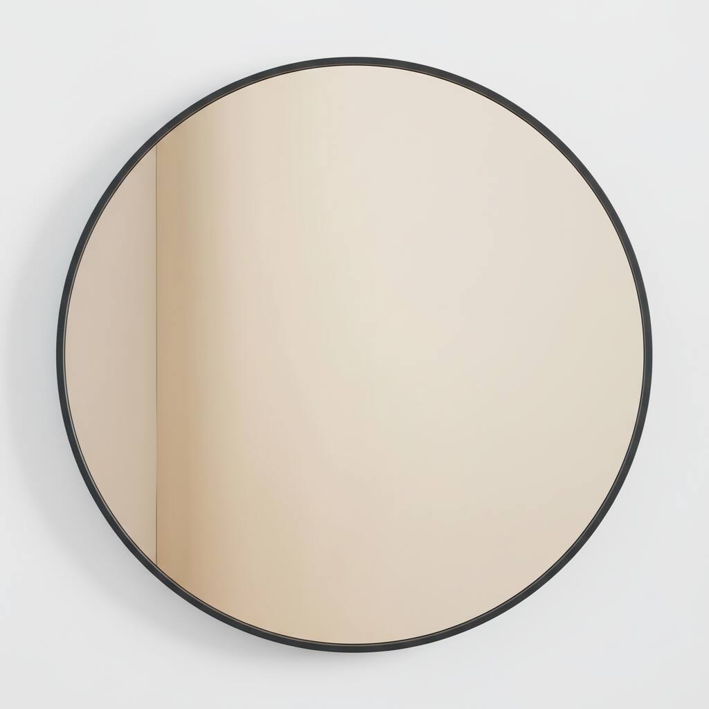 Front. AOITUN - Elegant Wall-Mounted Mirrors for Bathrooms - Round Black Frame Mirror 20 Inch.