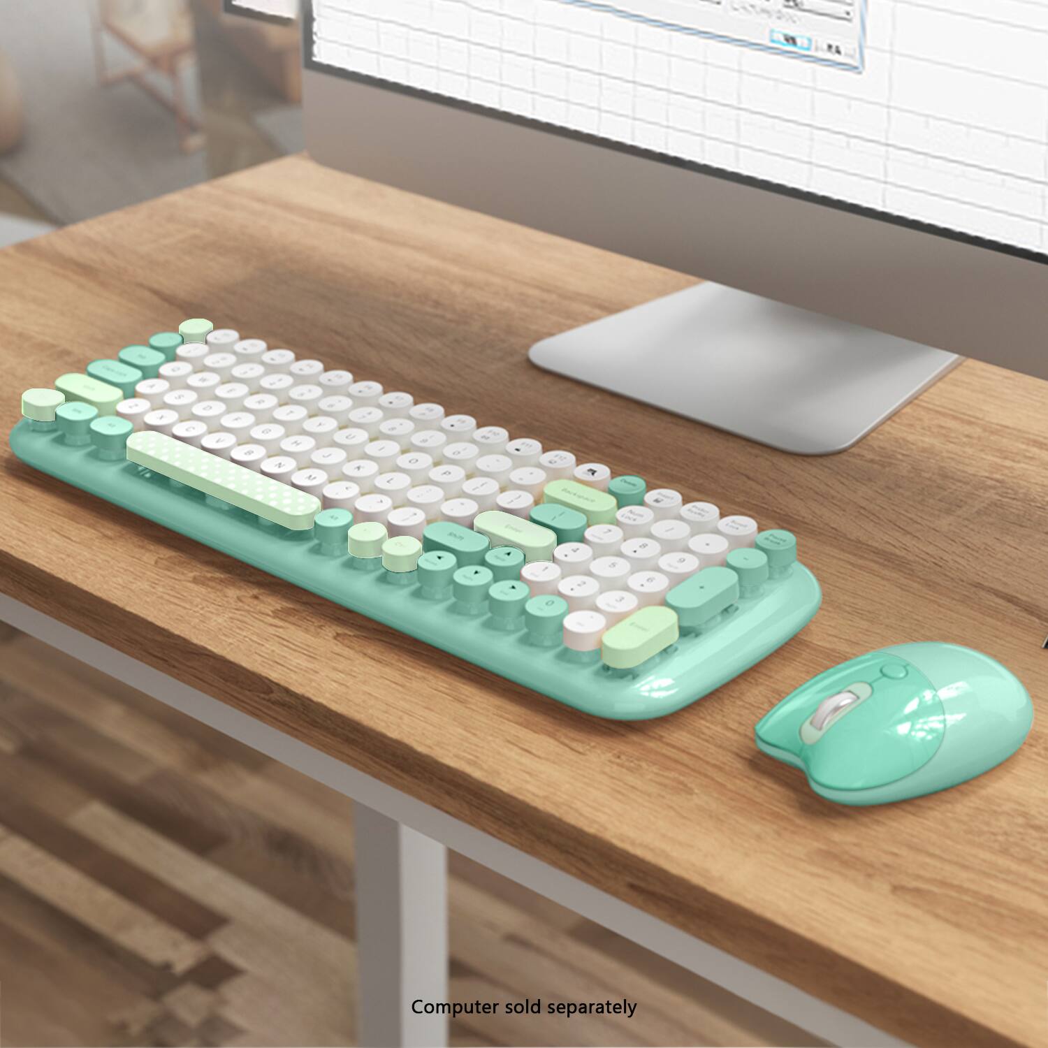 SaharaCase Wireless Keyboard & Mouse Combo | Colorful 100 Keys