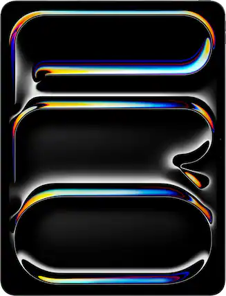 Front. Apple - 13-inch iPad Pro M5 chip Wi-Fi + Cellular 2TB with OLED - Space Black.