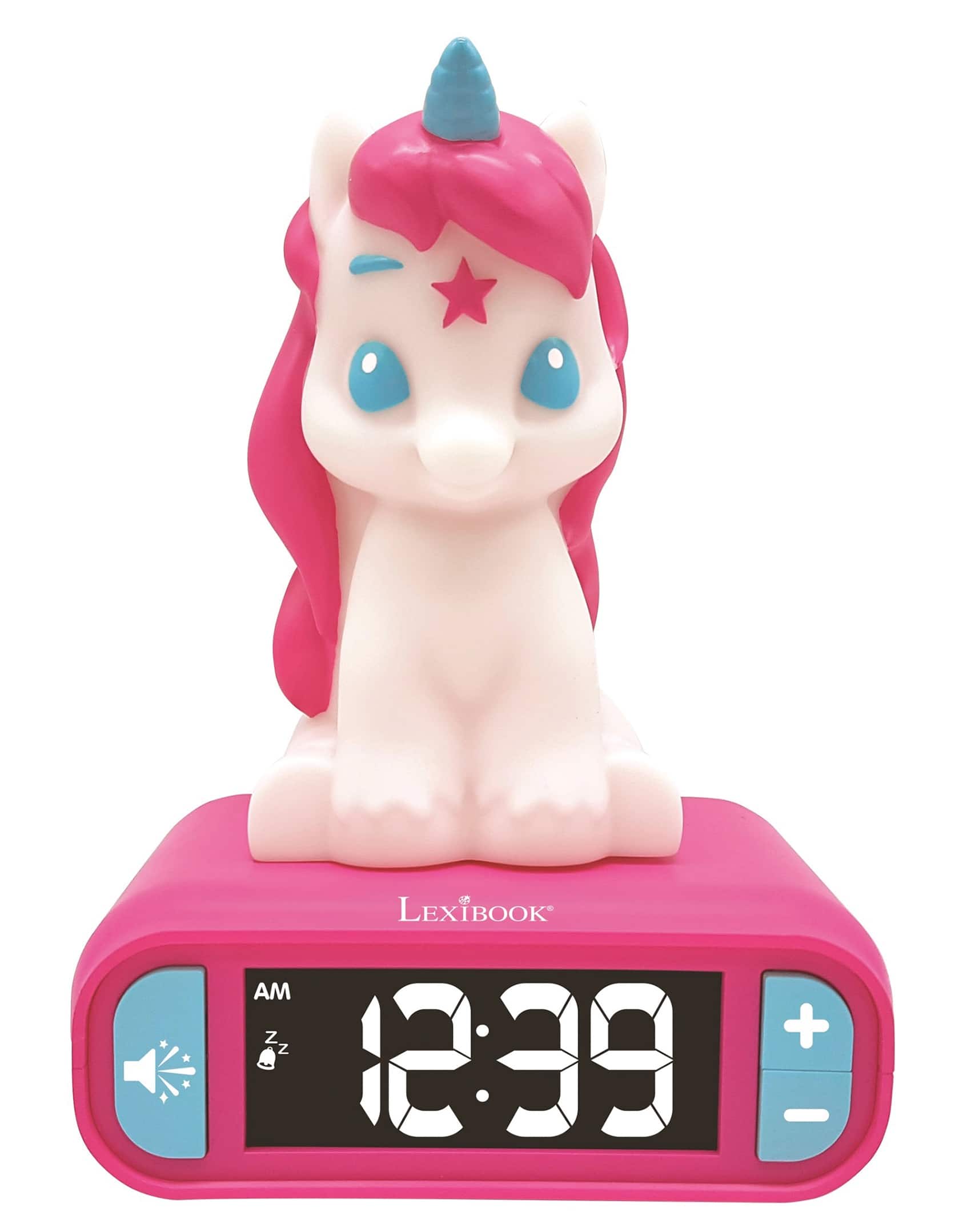 Lexibook - Unicorn Night Light Alarm Clock with Sounds - Pink