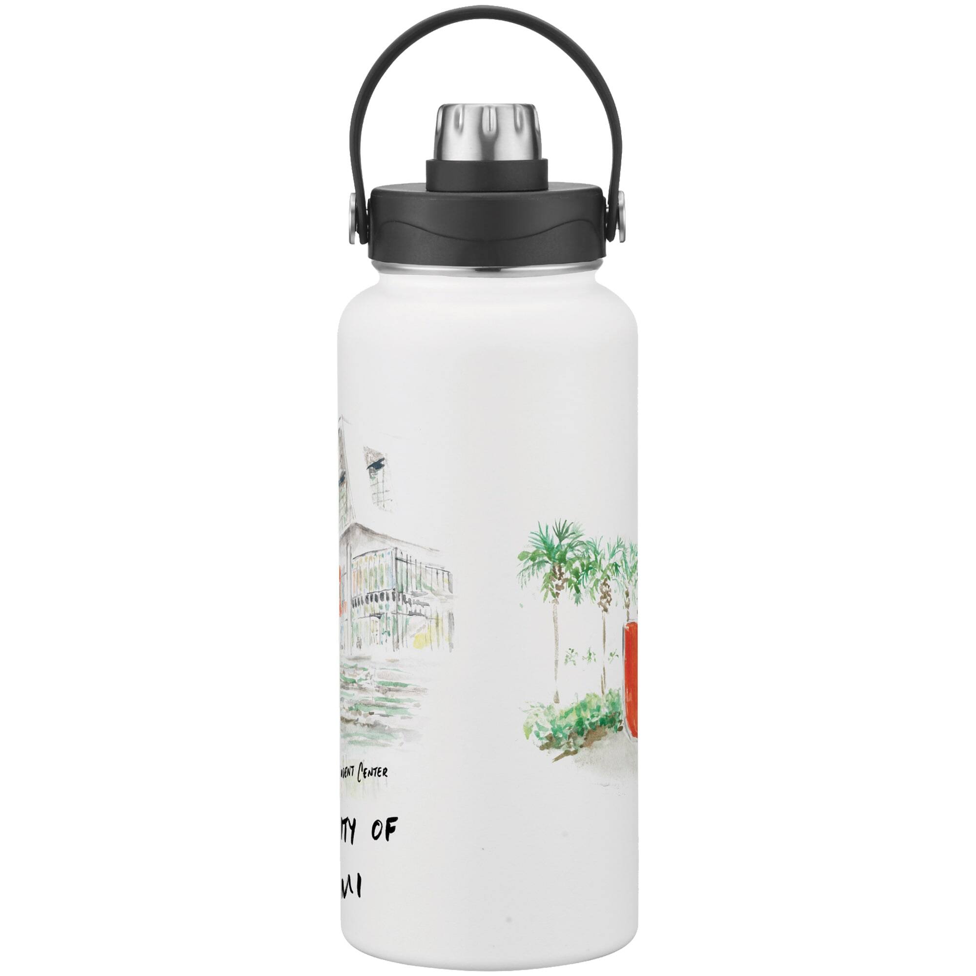 Alt View 1. Indigo Falls - Miami Hurricanes Laura Wilcox Watercolors 34oz. Water Bottle - Multicolor.