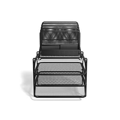 Alt View 1. TRU RED - TRU RED™ All-In-One 10-Compartment Wire Mesh Compartment Storage, Matte Black (TR57530) - Matte Black.