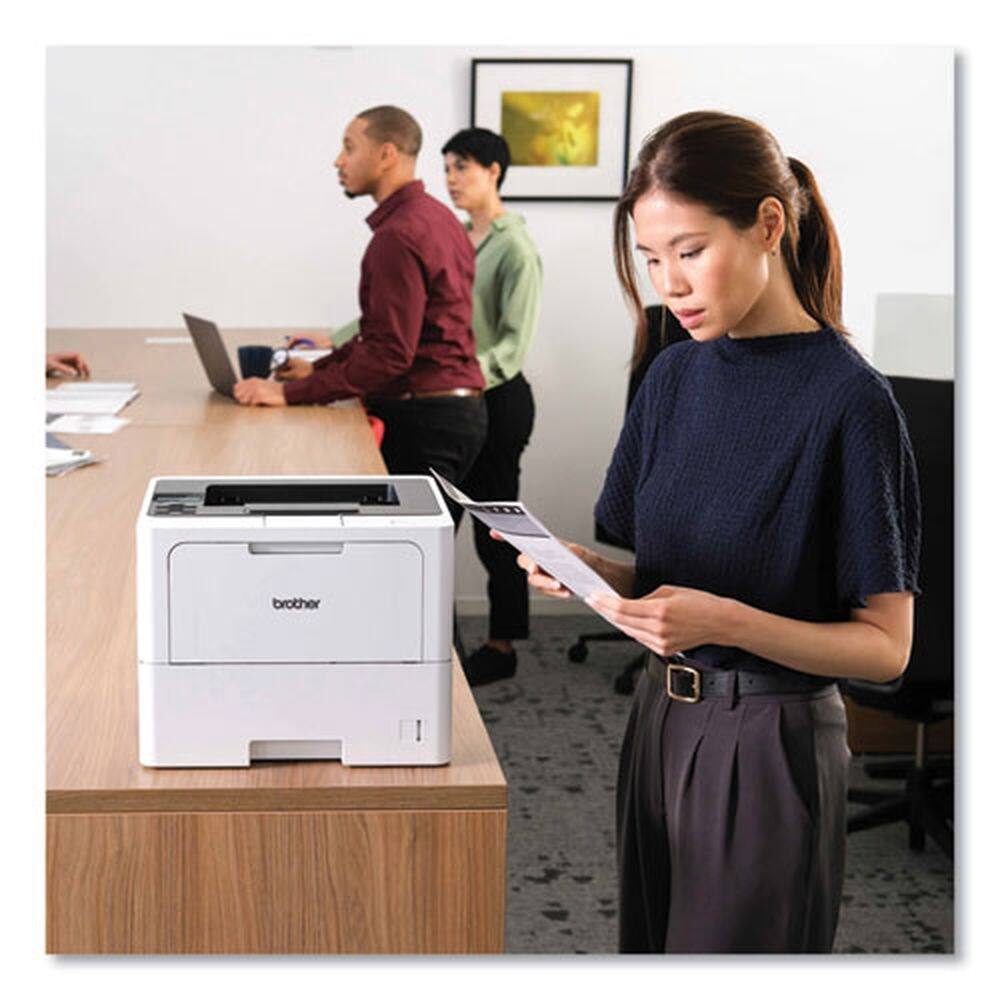 Left. Brother - HLL6210DW Business Monochrome Laser Printer - Gray.
