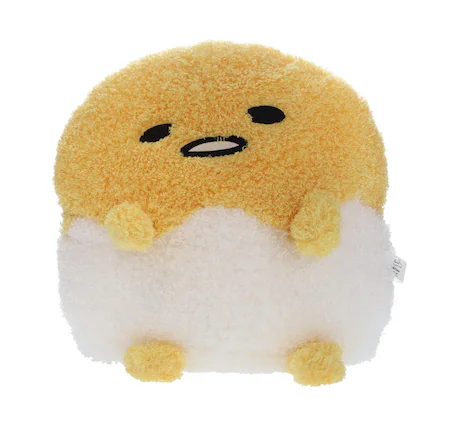 Front. Hello Kitty - Sanrio Gudetama Egg In Shell 17 Inch Deluxe Plush - Yellow.