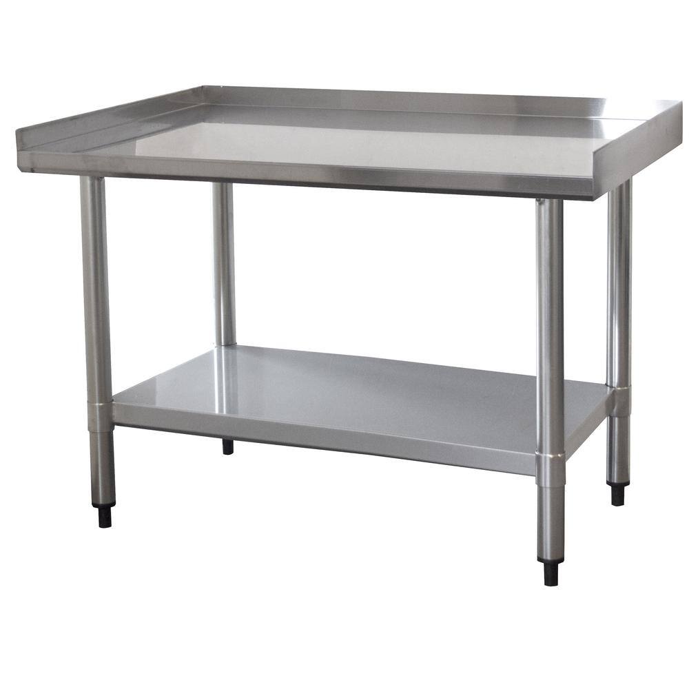 Back. Sportsman Pro-Series - Upturned Edge Stainless Steel Work Table 24 x 36 Inches - Silver.