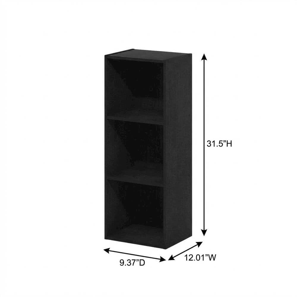 FurniFact - 3-Tier No Tool Assembly Bookcase with Open Shelves for Storage - Blackwood price history on PriceWatchPro