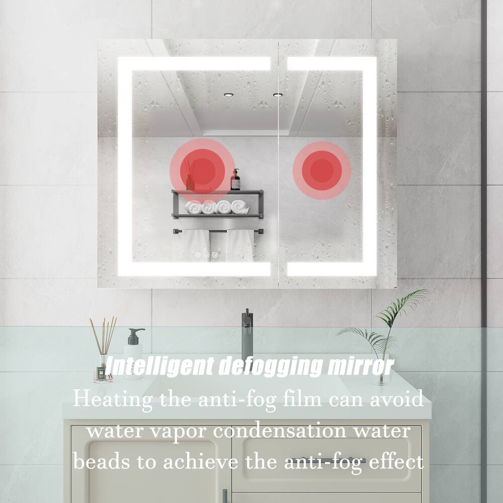 Intelligent defogging mirror  
Heating the anti-fog film can avoid water vapor condensation water beads to achieve the anti-fog effect