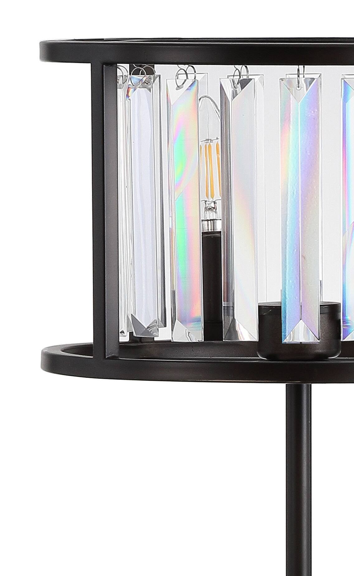 Alt View 3. Jonathan Y - Bevin 21.5" Metal/Crystal LED Table Lamp, Oil Rubbed Bronze/Crystal - Oil Rubbed Bronze.