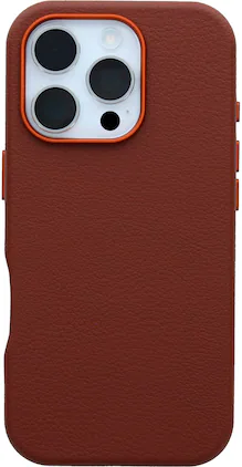 OtterBox - Symmetry Cactus Leather Series Hard Shell for MagSafe for Apple iPhone 16 Pro - Rich Adobe