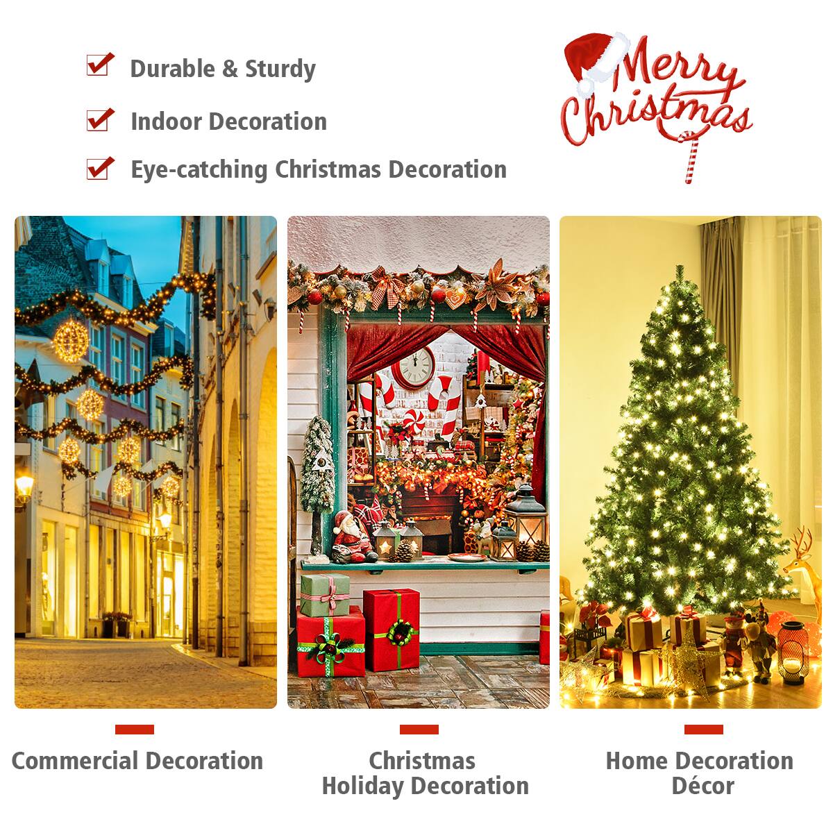 Durable & Sturdy Merry Indoor Decoration Christmas Eye-catching Christmas Decoration Indoor Decoration Christmas Commercial Decoration Christmas Holiday Decoration Home Decoration Dcor