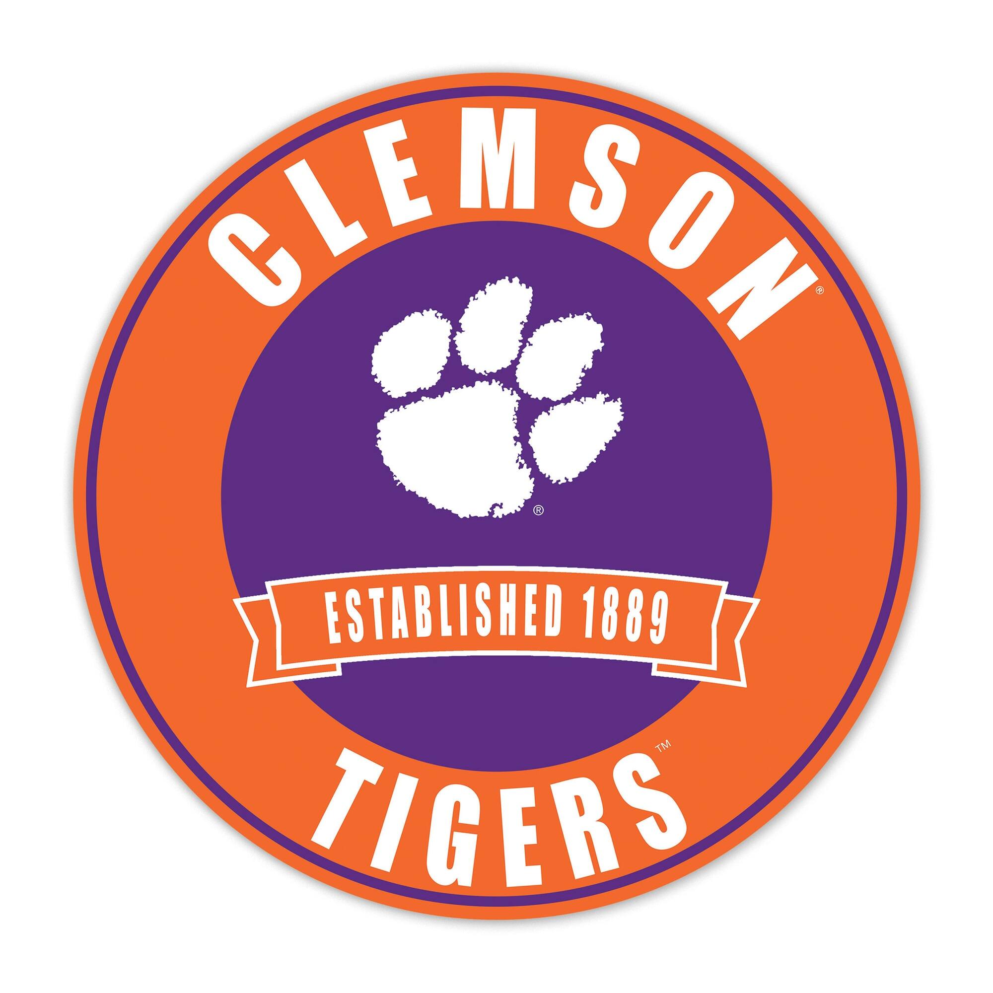 Clemson Tigers 24" Circle with Banner