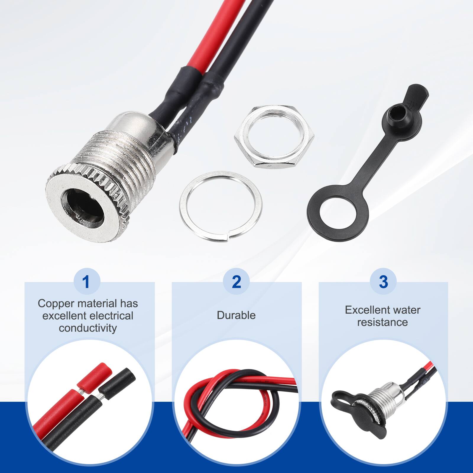 1. Copper material has excellent electrical conductivity
2. Durable
3. Excellent water resistance