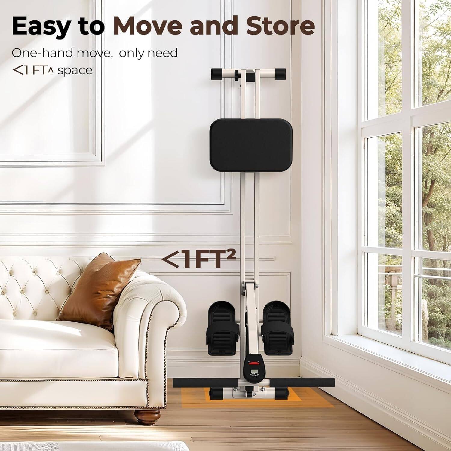Easy to Move and Store  
One-hand move, only need <1 FT² space