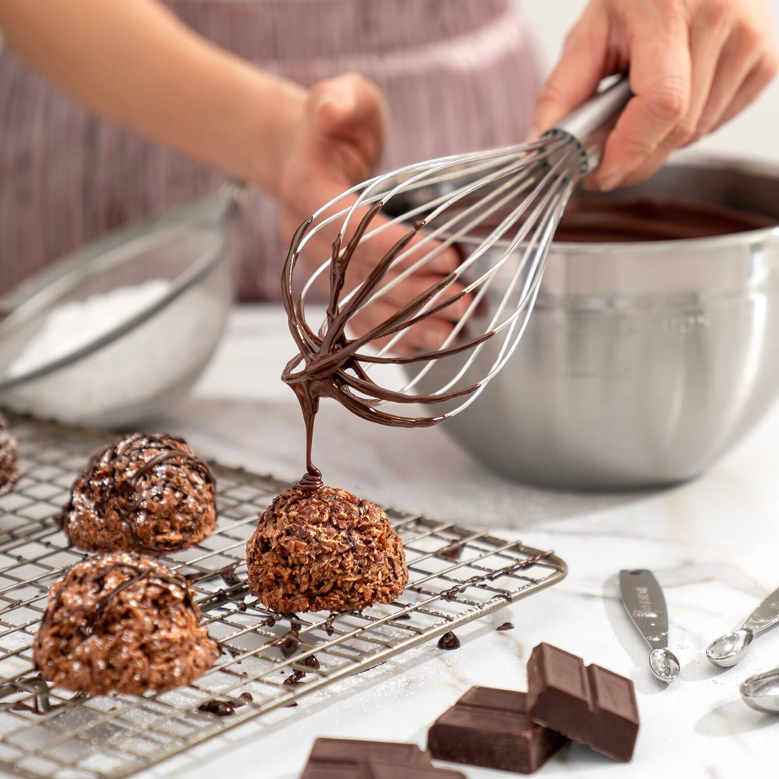Alt View 1. Cuisipro - 10 Inch Stainless Steel Balloon Whisk - Silver.