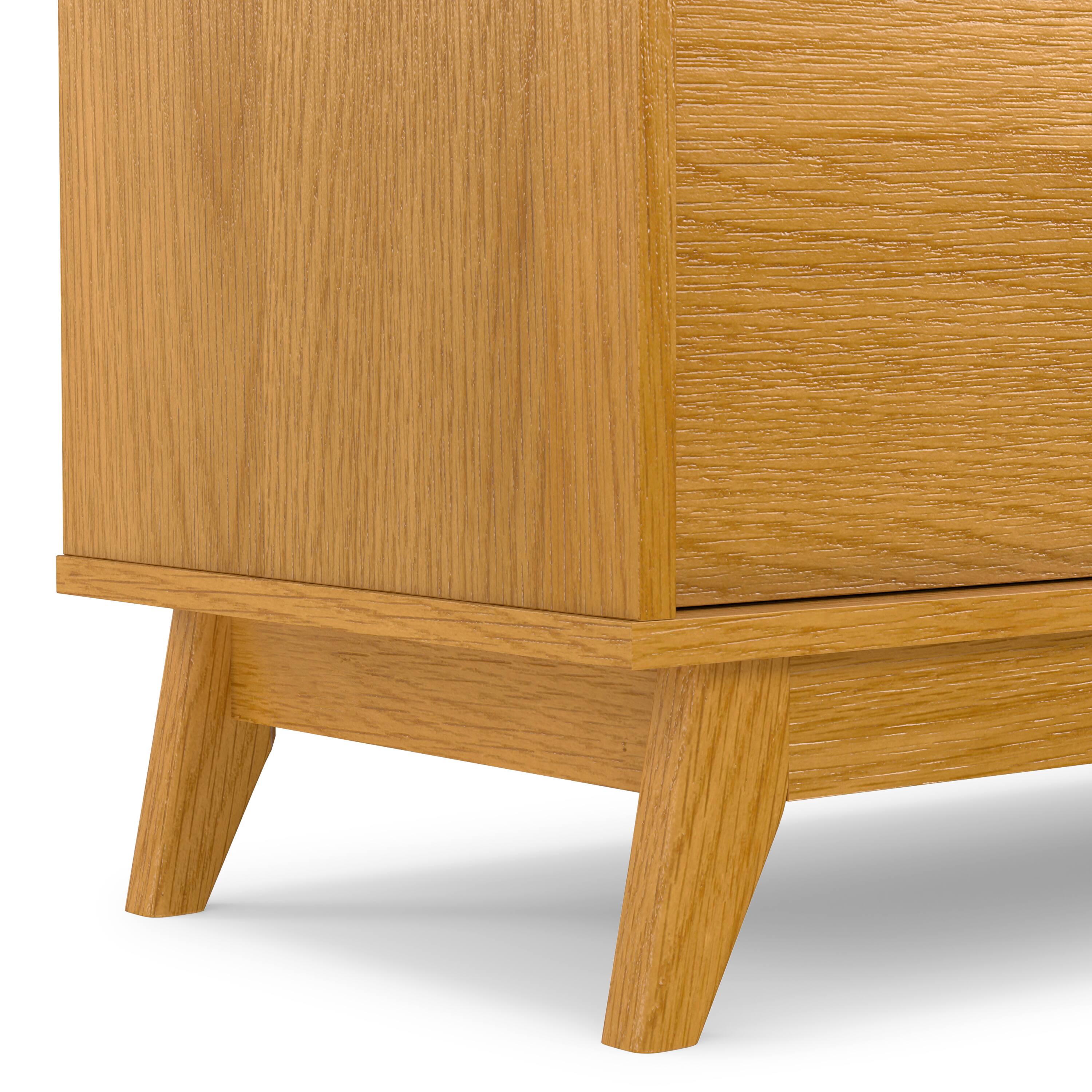 Alt View 5. Simpli Home - Simpli Home Lennon Mid Century Modern TV Media Stand - Oak Veneer.