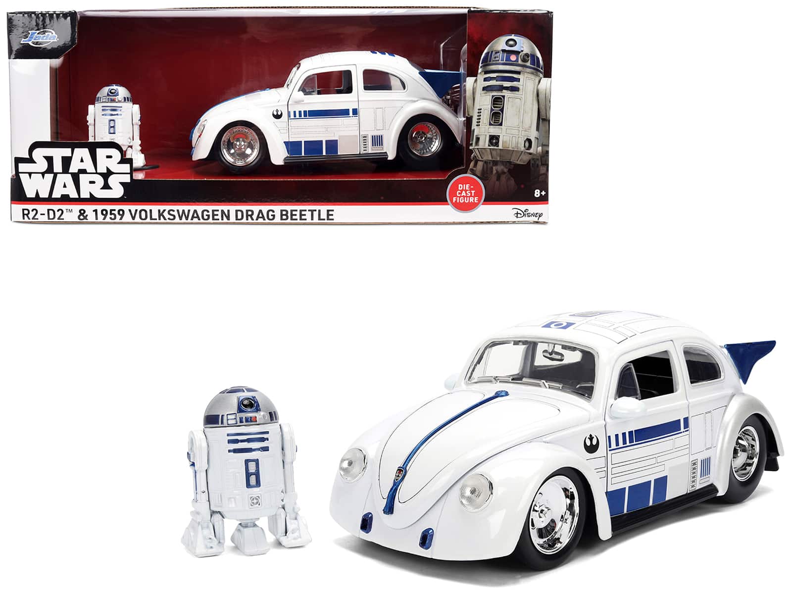 Jada 1959 Volkswagen Drag Beetle with Graphics and R2 D2 Figure