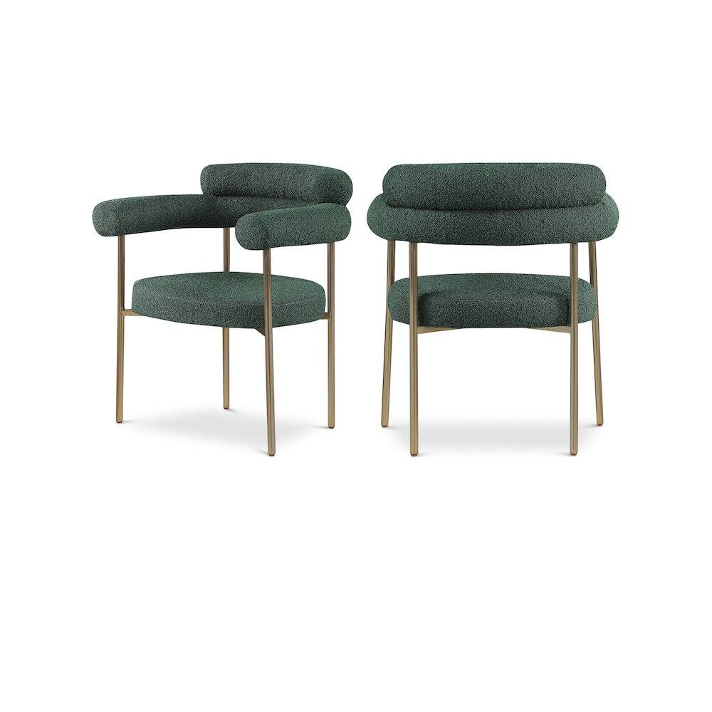 Meridian Furniture - Blake Boucle Fabric Dining Chair, Set of 2 - Green