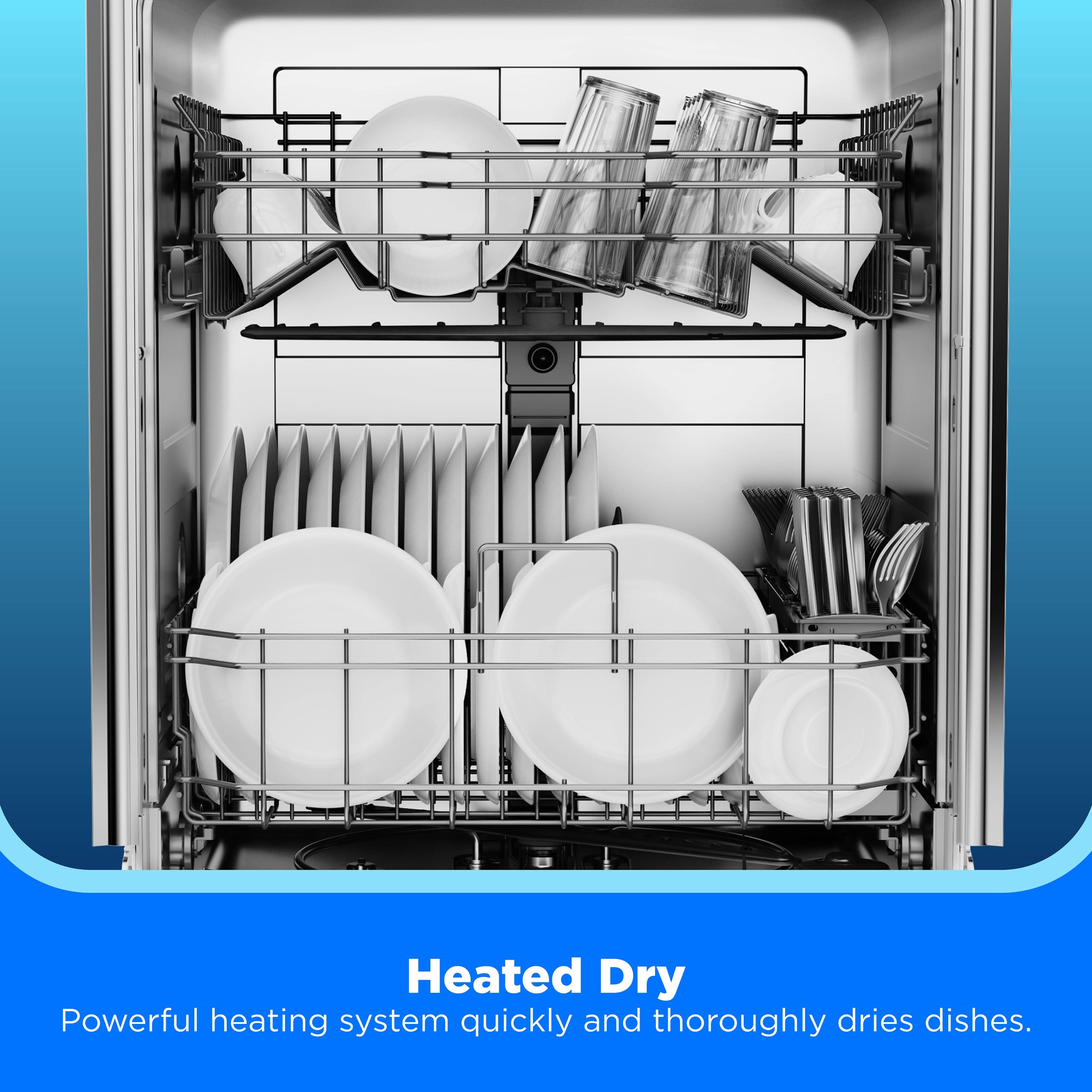 Midea - 24 Front Control Built-In Dishwasher with Auto-Open