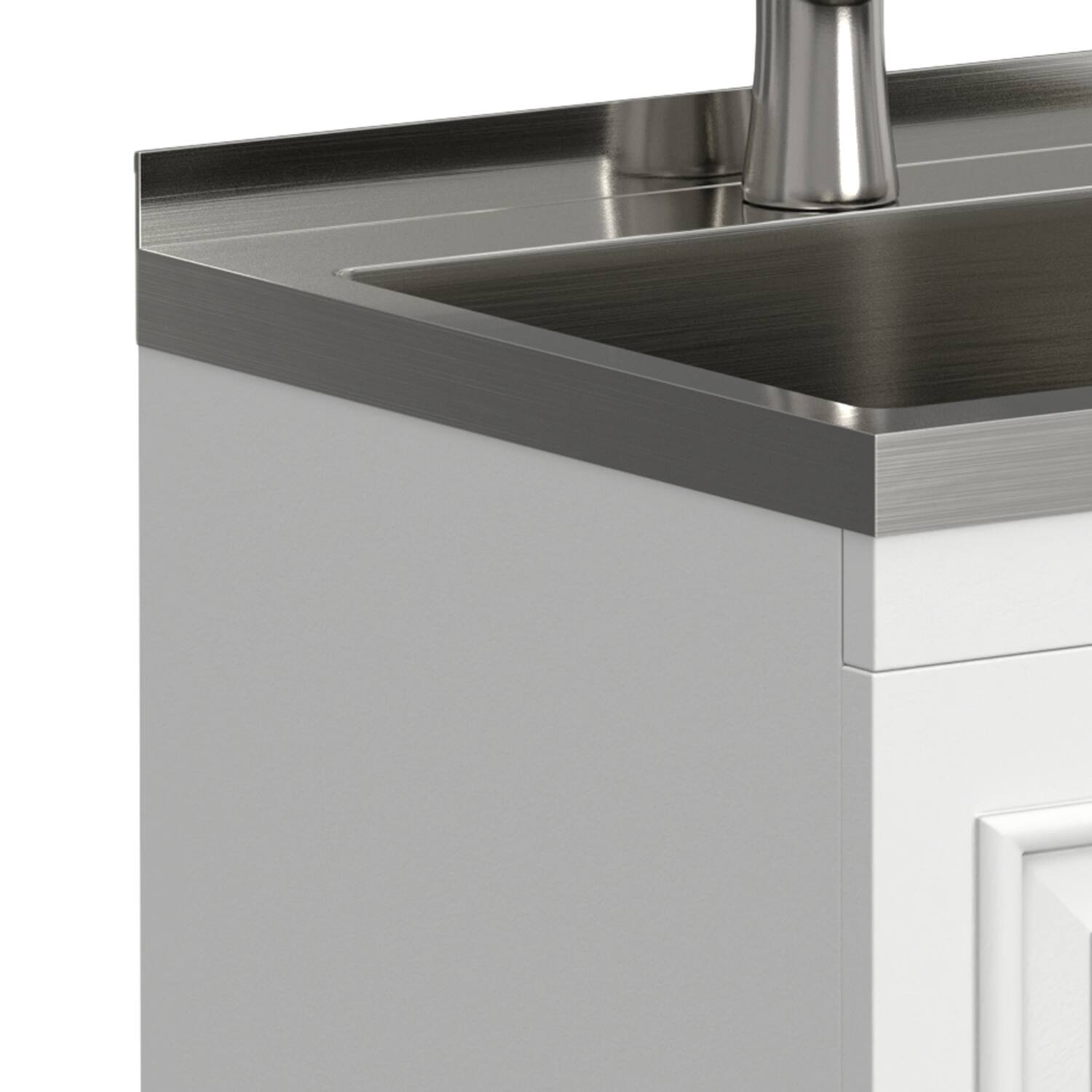 Alt View 6. Simpli Home - Darwin All-In-One 20-inch Laundry Utility Sink and Cabinet - Pure White.