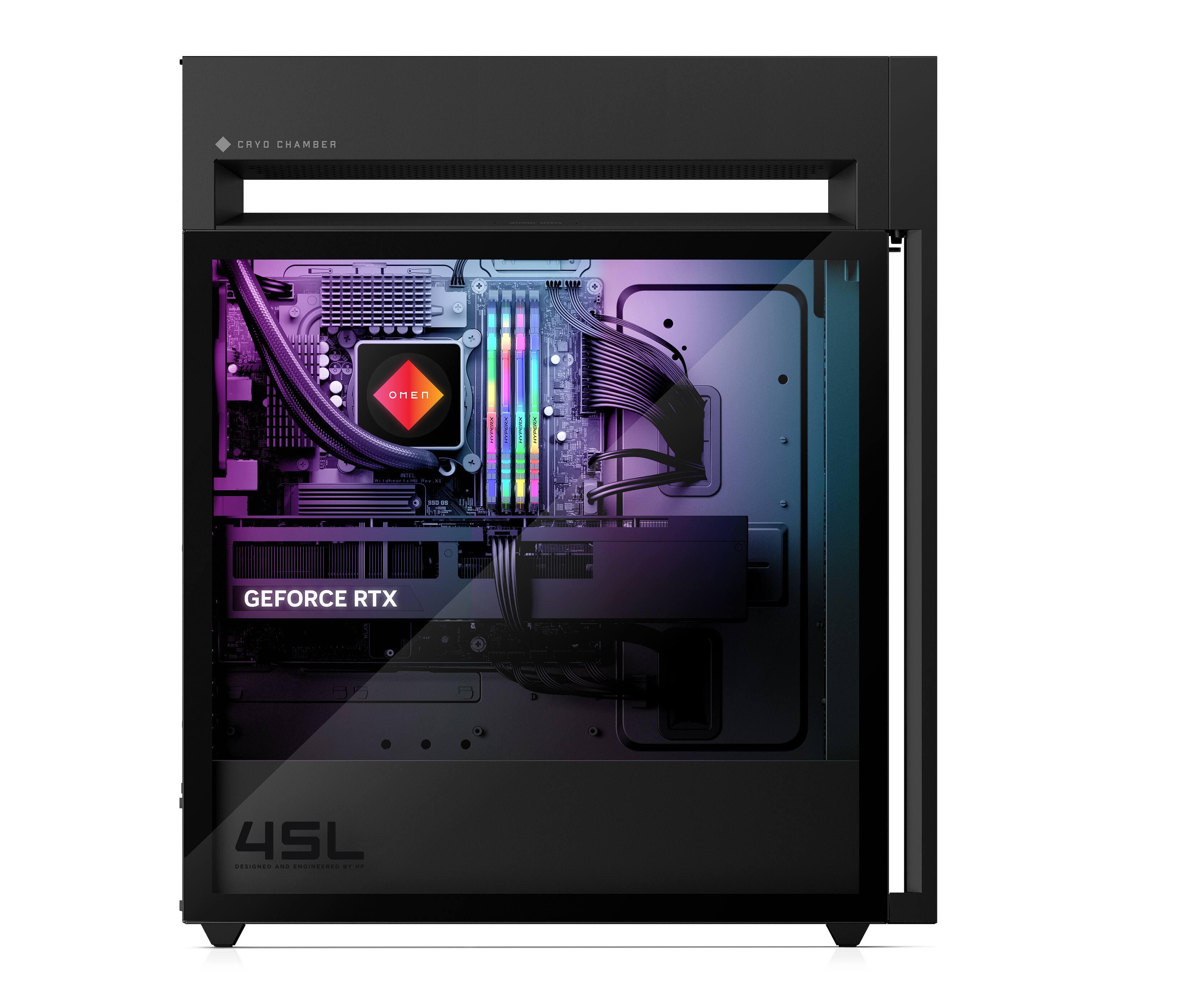 The text on the image reads: "Cryo Chamber 1 + 1 + 1 + Nano I | | | ... GeForce RTX 4SL C."