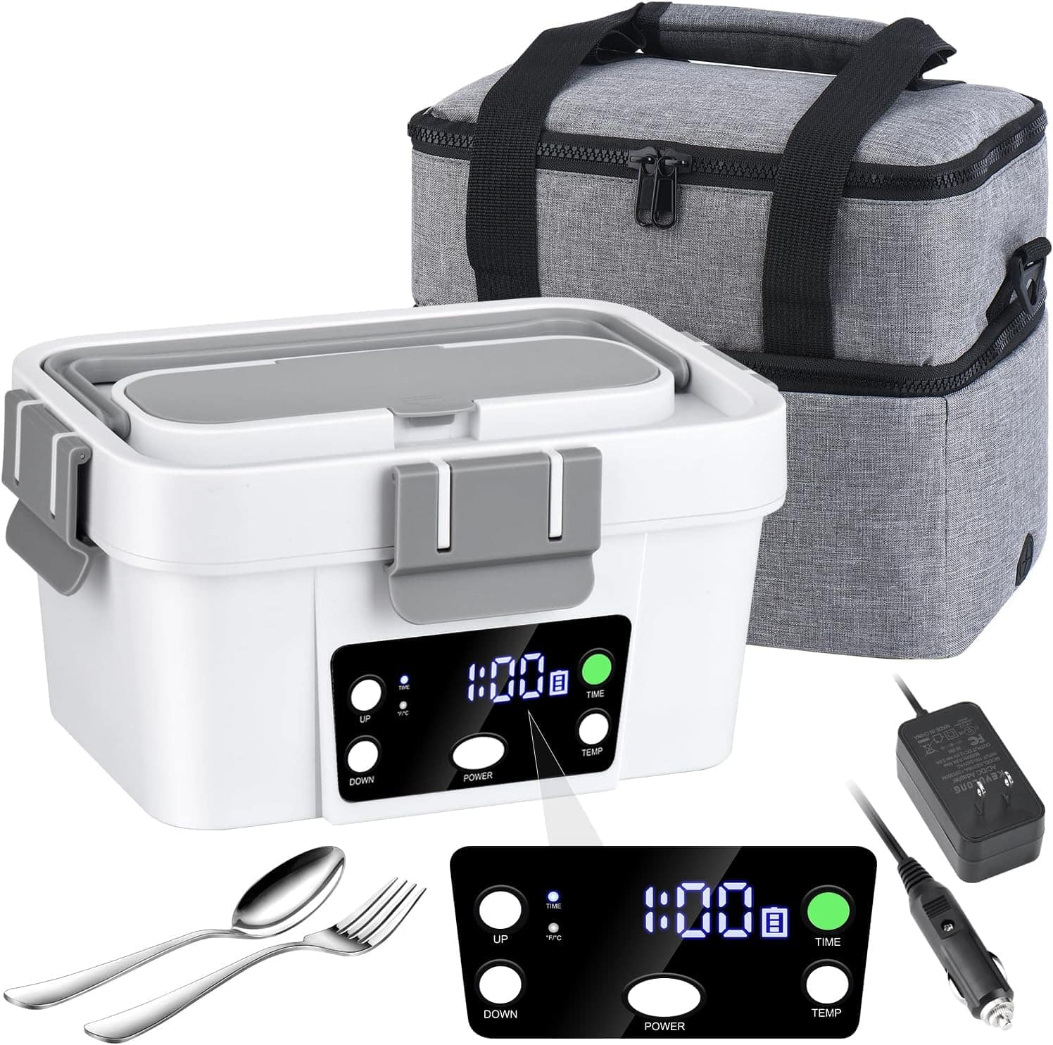 RTMB - Cordless Electric Lunch Box 1.6L with 16000mAh Battery & Auto Heating - White