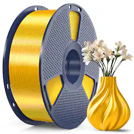 GlowWise - Shiny Silk Gold PLA, 1.75mm/1KG. Silky smooth finish, easy to print, ±0.02mm accuracy - 1000g Light Gold