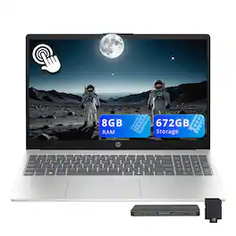 HP - 15.6" FHD Touchscreen Laptop,Intel i5-1334U,8GB RAM,512GB SSD+160GB Docking Station,Intel Graphics,Win 11 - Silver