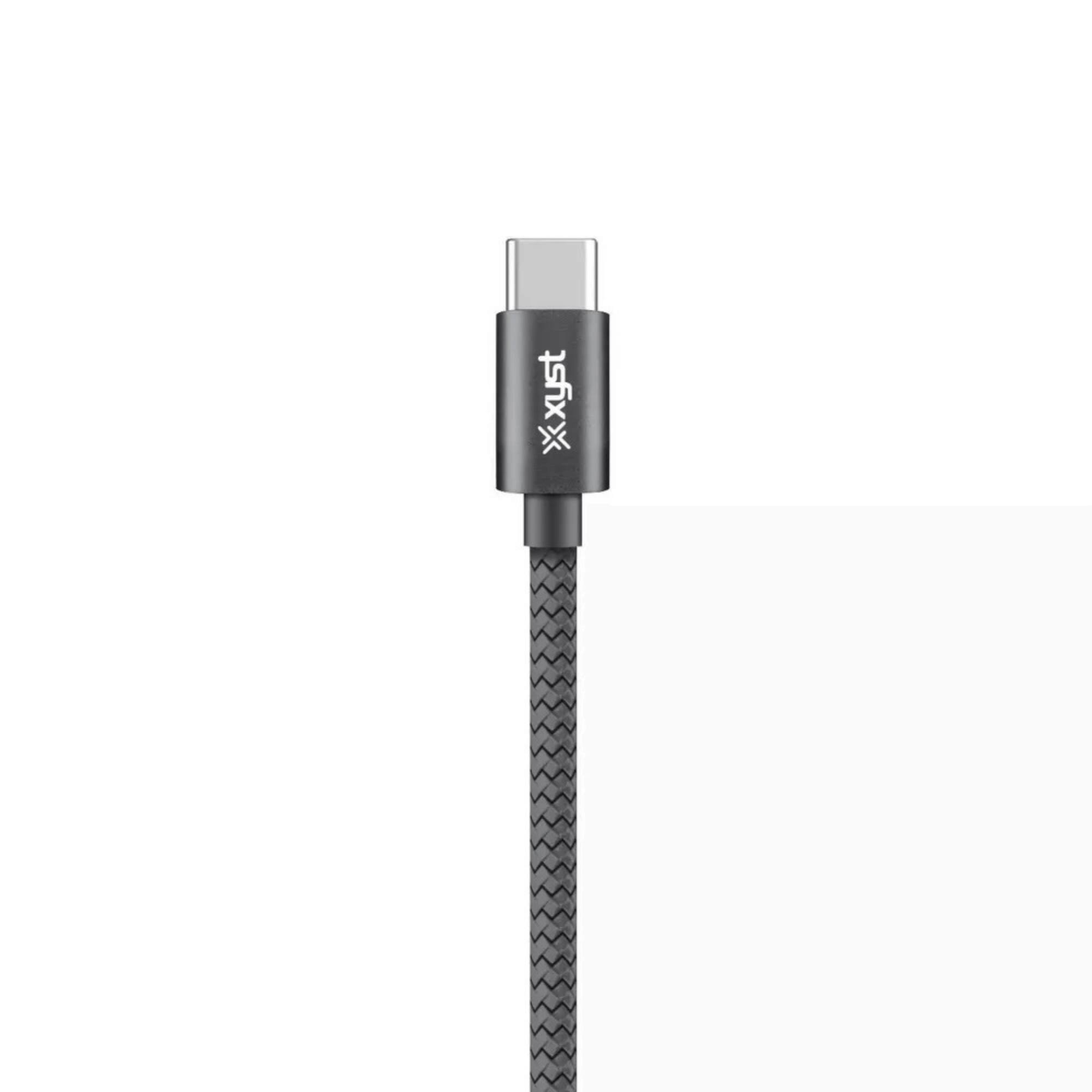 Alt View 2. Xyst - Charge and Sync USB to USB-C Braided Cable 10Ft - Black.