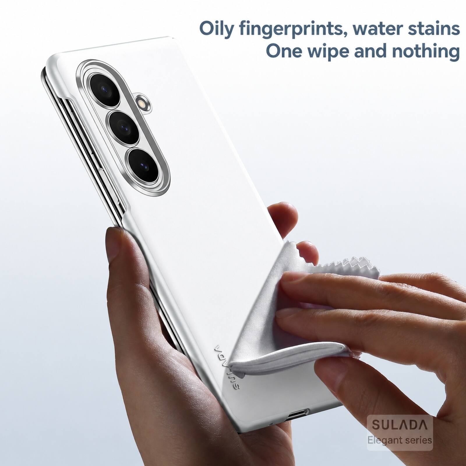 Oily fingerprints, water stains  
One wipe and nothing  

J SULADA  
Elegant series