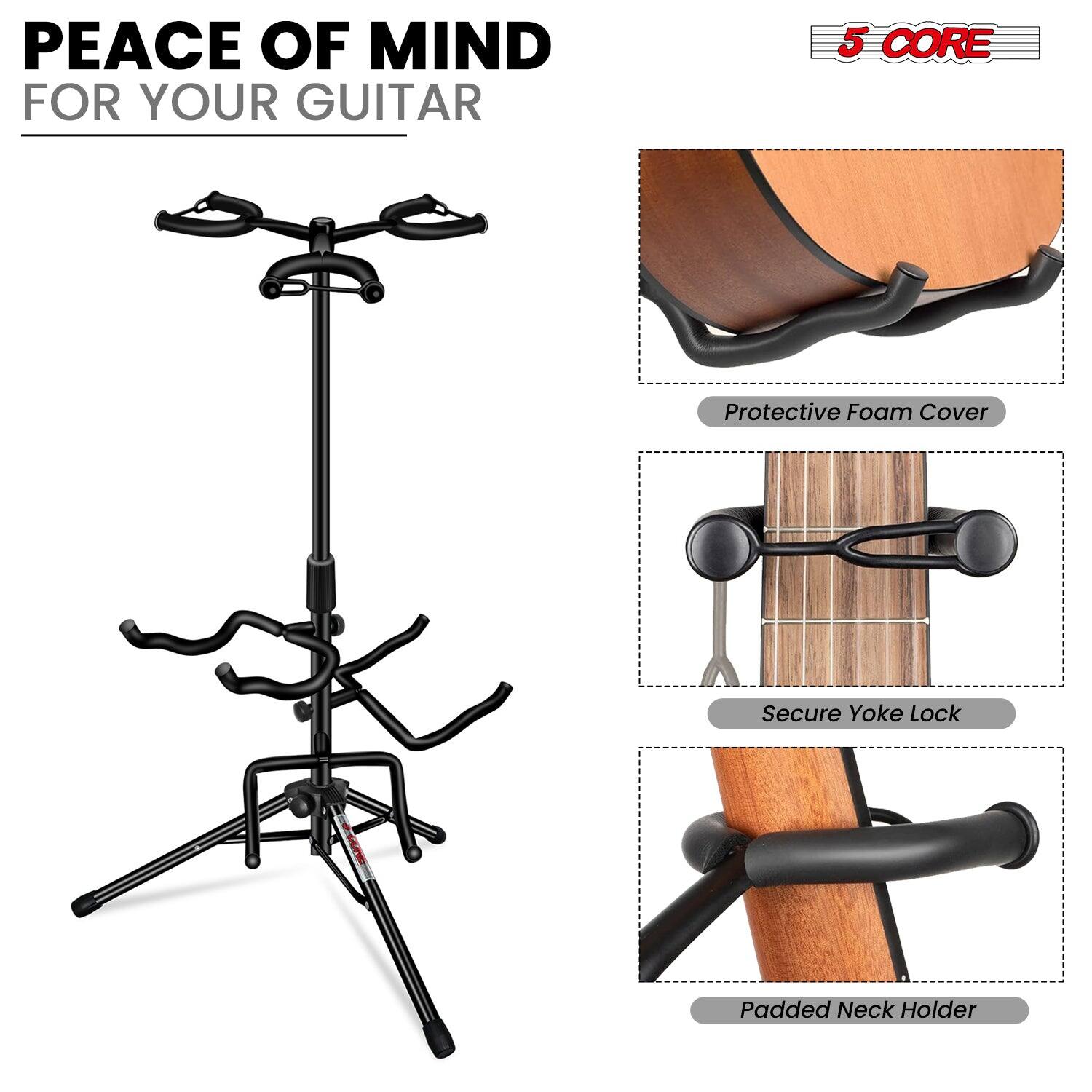 PEACE OF MIND FOR YOUR GUITAR

5 CORE

Protective Foam Cover

Secure Yoke Lock

Padded Neck Holder