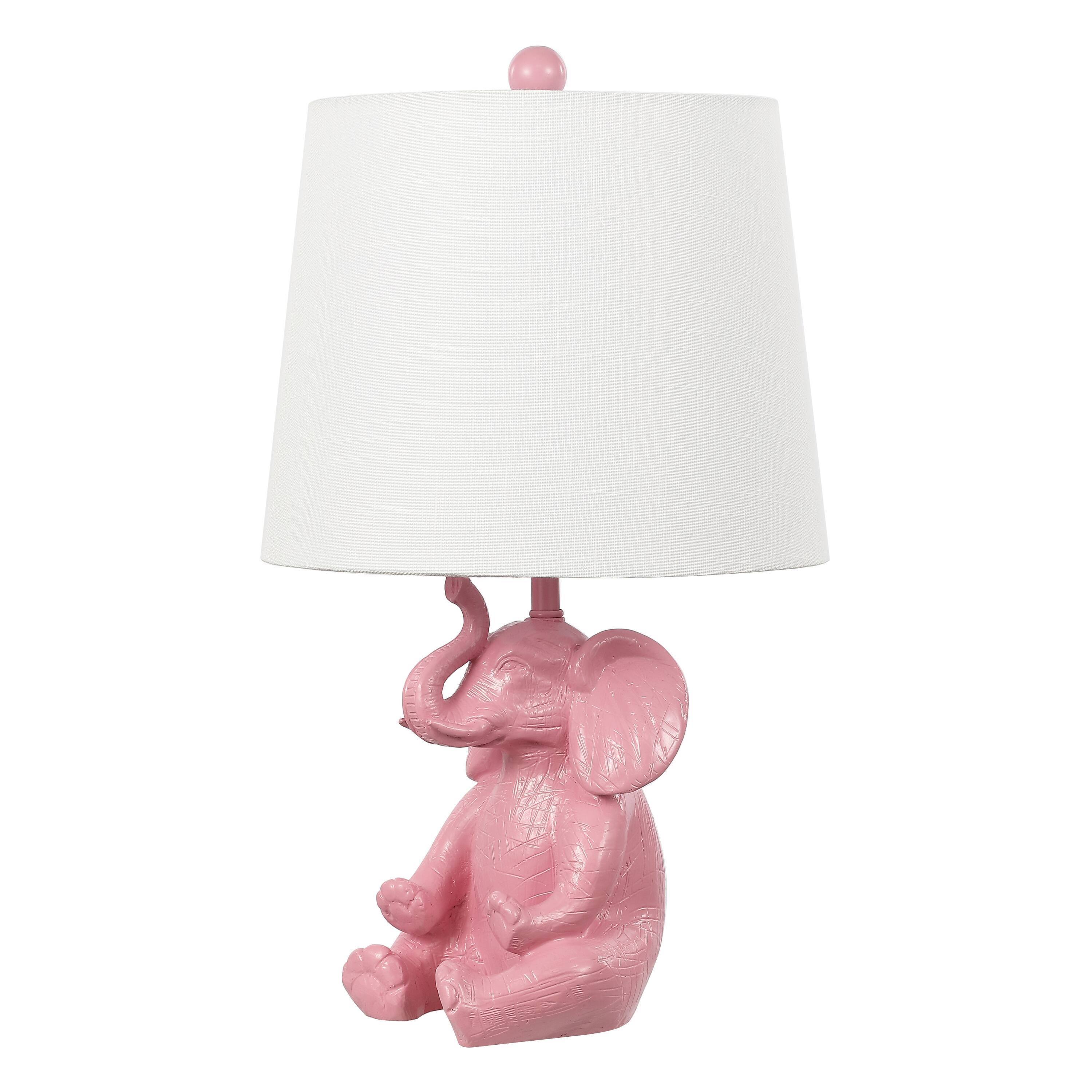 Alt View 6. Jonathan Y - Kairi 21" Modern Shabby Chic Resin/Iron Happy Elephant LED Kids' Table Lamp with Phone Stand, Pink.