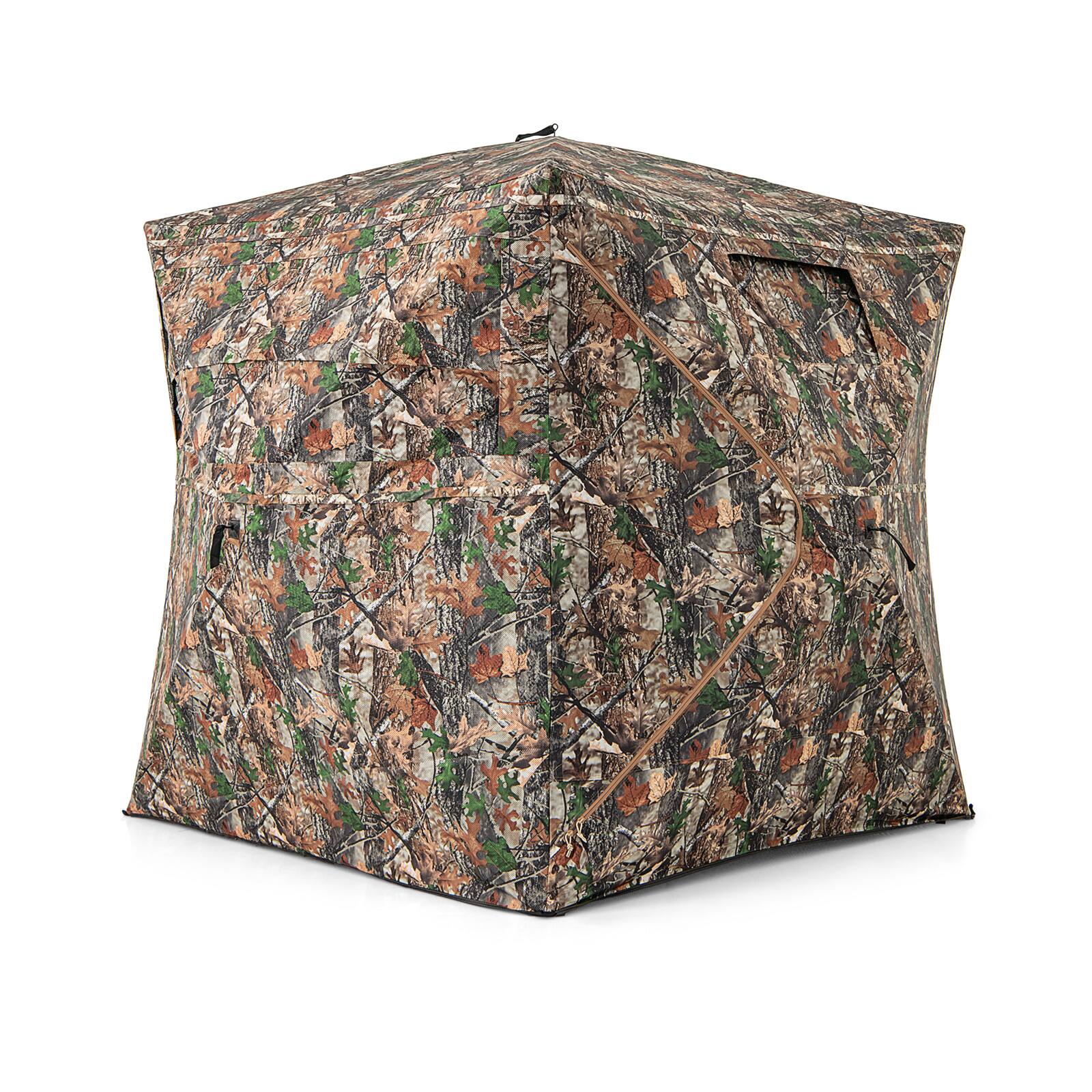 Alt View 9. Costway - Costway Camouflage Hunting Blind for 3-4 People with 270° Viewing Range Carrying Bag - Camouflage.