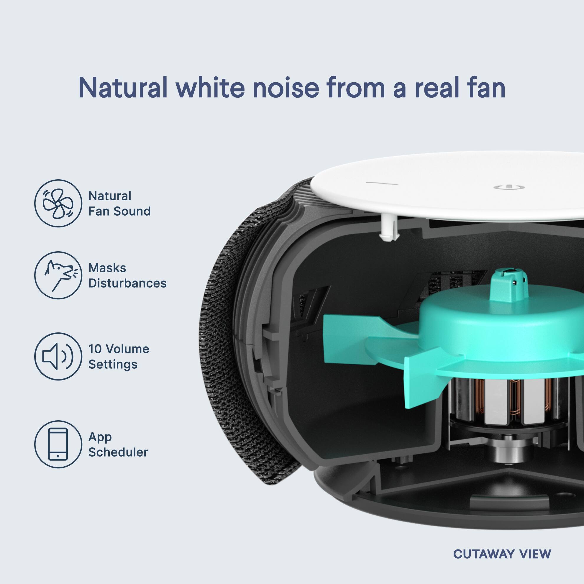 SNOOZ Smart White Noise Machine, Non Looping White Noise with Real Fan ...