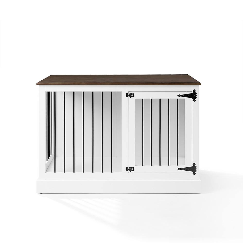 Back. Crosley Furniture - Winslow Small Credenza Dog Crate - White.