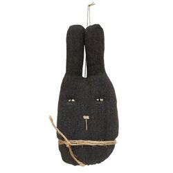 Alt View 1. BreeBe - Fabric Rabbit Head Ornament 3 Asstd. - Black, Brown, Cream.