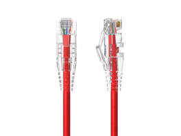 Cable Leader - Cat 6a Ethernet Cable, Slim 28 AWG Snagless RJ45 Patch, 10 Gbps for Router, Gaming Console, PC, Server Rack - Red