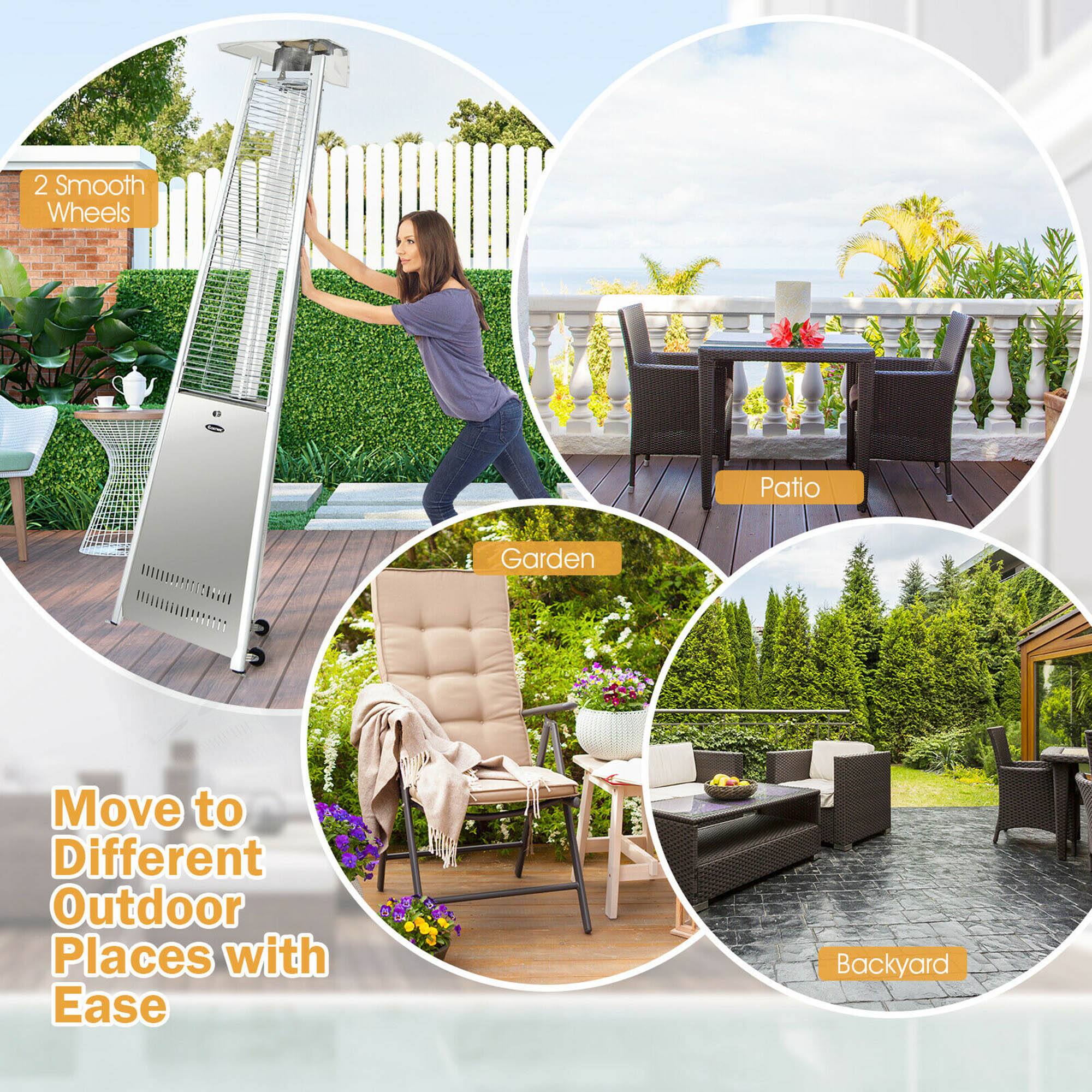 2 Smooth Wheels

Move to Different Outdoor Places with Ease

Patio

Garden

Backyard