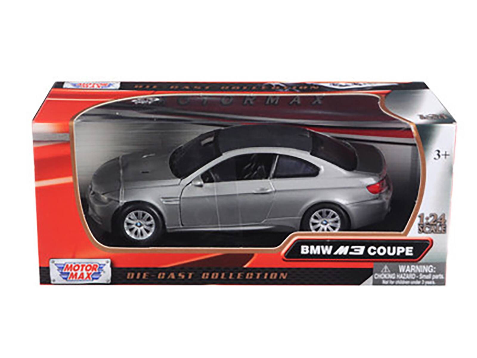 MOTOR MAX  
DIE-CAST COLLECTION  

BMW M3 COUPE  

1:24 SCALE  

WARNING: CHOKING HAZARD - Small parts. Not for children under 3 years.  

3+