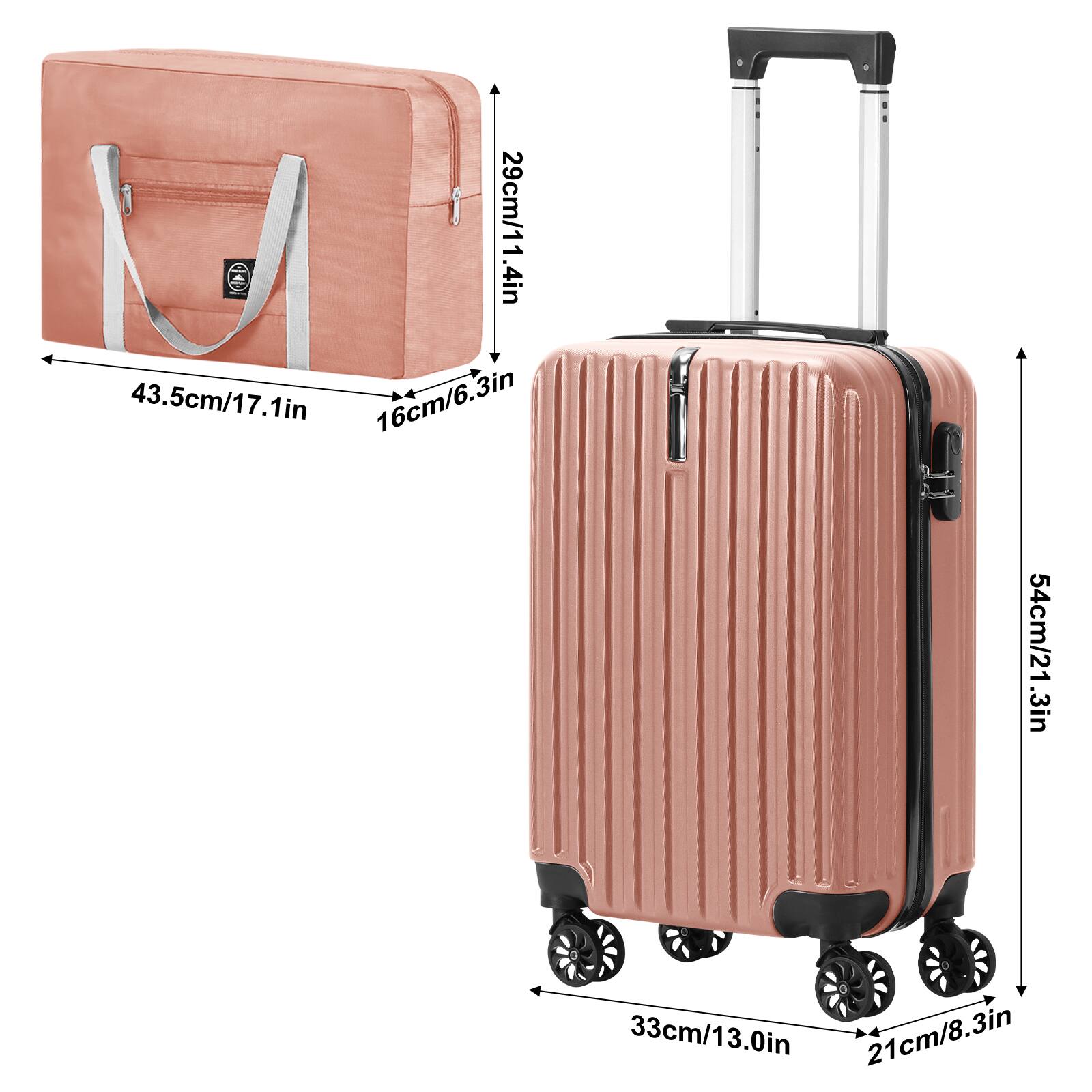 29cm/11.4in  
43.5cm/17.1in  
16cm/6.3in  
54cm/21.3in  
33cm/13.0in  
21cm/8.3in