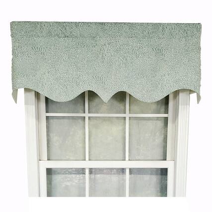 Front. RLF Home - RLF Home Luxurious Modern Design Classic Miramar Regal Style Window Valance 50" x 17" Sea Glass - Sea Glass.