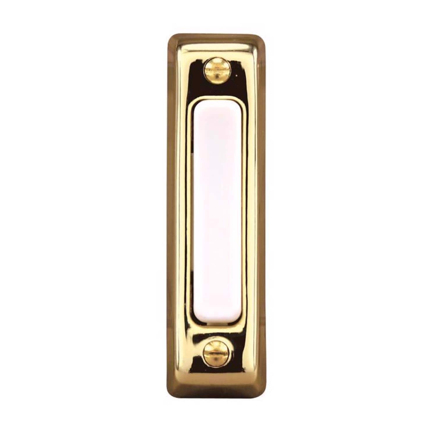 HEATH ZENITH - Polished Brass Plastic Wired Pushbutton Doorbell
