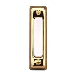 HEATH ZENITH - Polished Brass Plastic Wired Pushbutton Doorbell