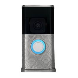 Michael Healy - Waves Video Doorbell Cover (Ring 3, 3 Plus, 4, Battery Plus and Battery Pro) - Nickel Silver