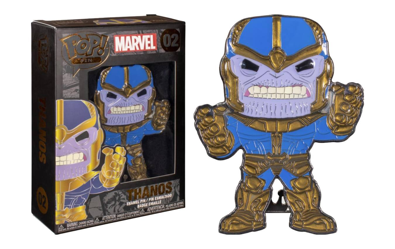 TOP! MARVEL 02  
THANOS  
PIN / PIN ESMALTADO  
ENAMEL PIN / PIN ESMALTADO  
BADGE / BADGE ENAMEL  
ADVERTENCIA: PEQUEÑO OBJETO DE ASPIRACIÓN  
ATTENTION: DANGER D'ETOUFFEMENT  
WARNING: CHOKING HAZARD - SMALL PARTS